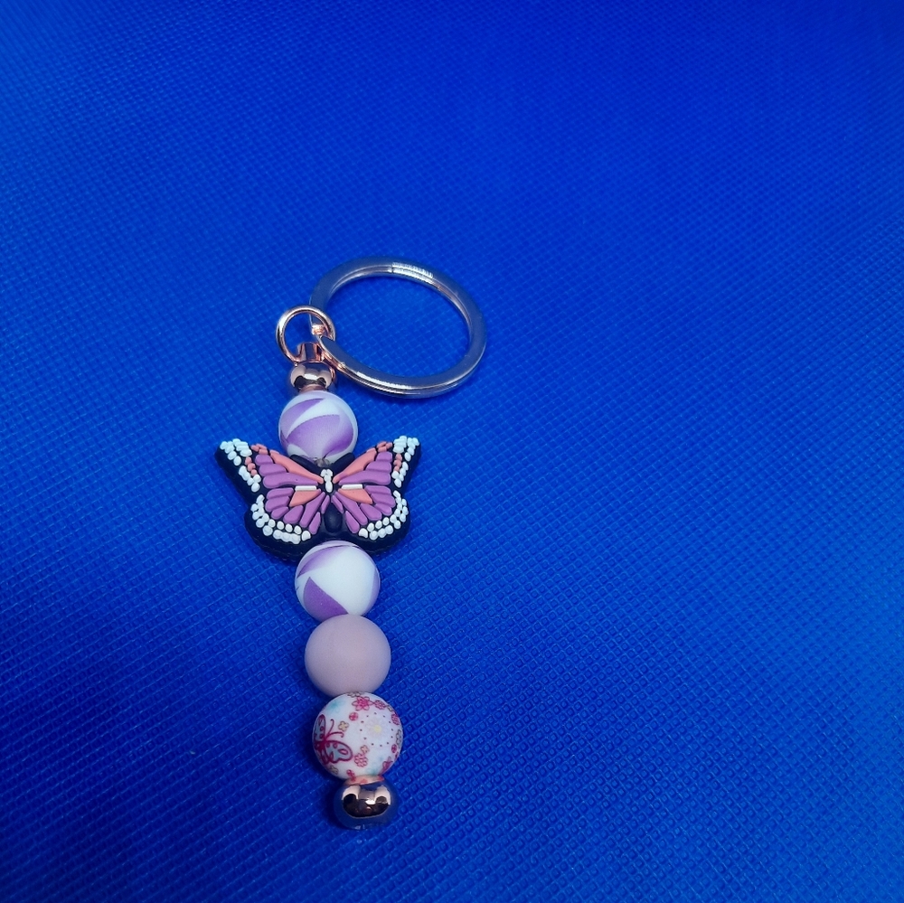 Butterfly Homemade Beaded Keychain
